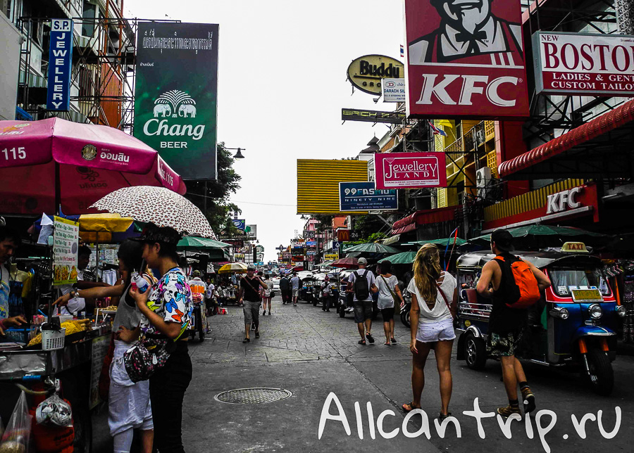 Туристическая улица Бангкока Каосан Роад (Khao San road)