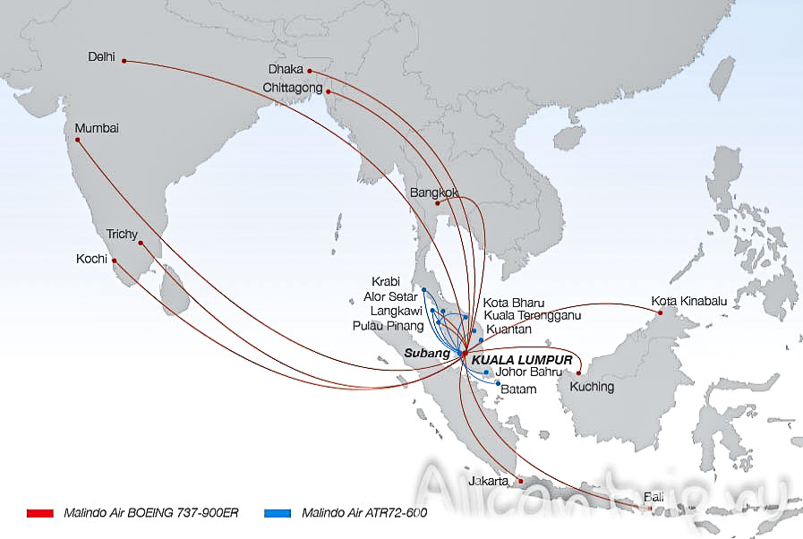 Airasia карта полетов