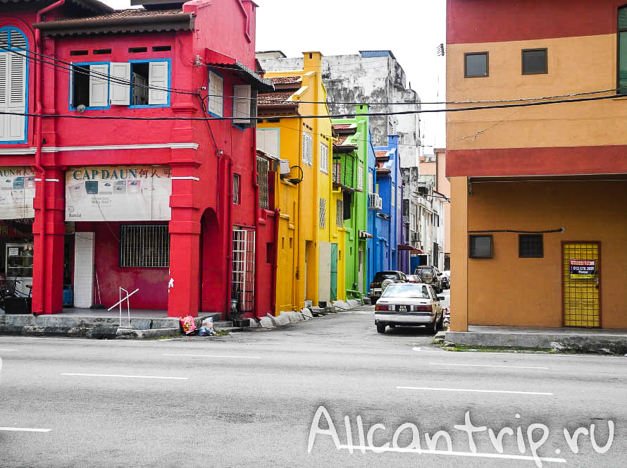 цветные дома в городе Ипох Малайзия