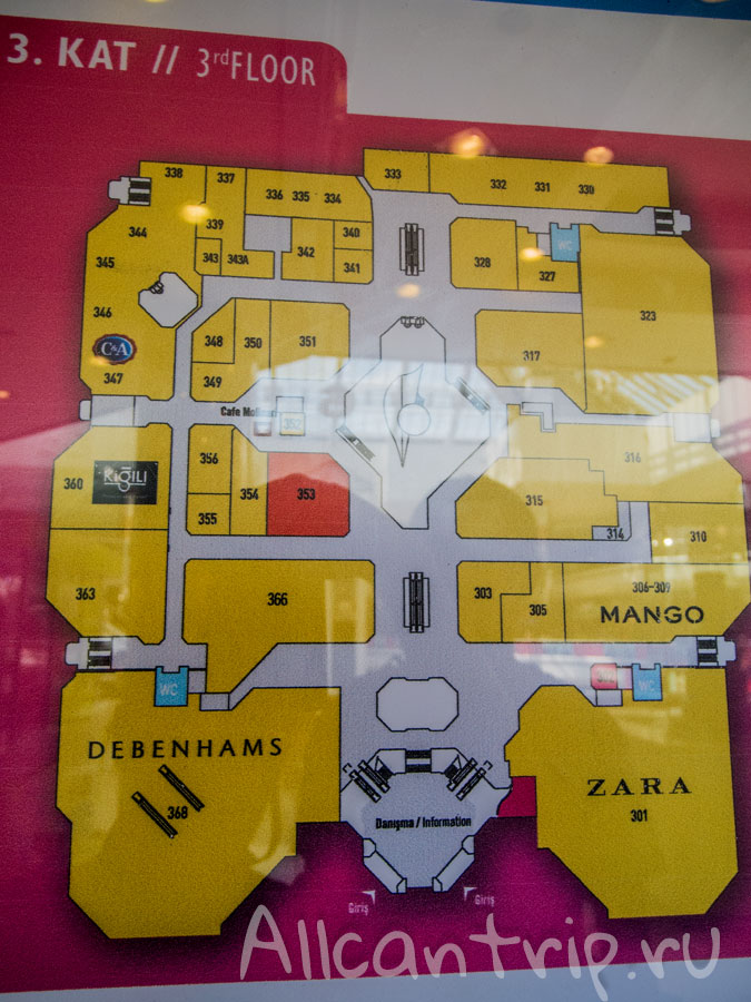 схема ТЦ Джевахир в Стамбуле