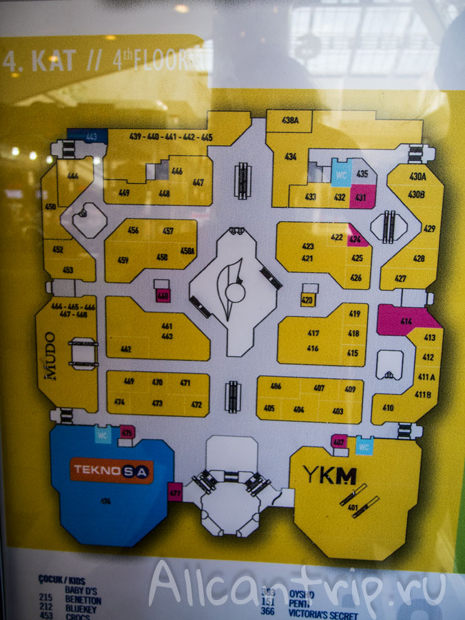 схема ТЦ Джевахир в Стамбуле