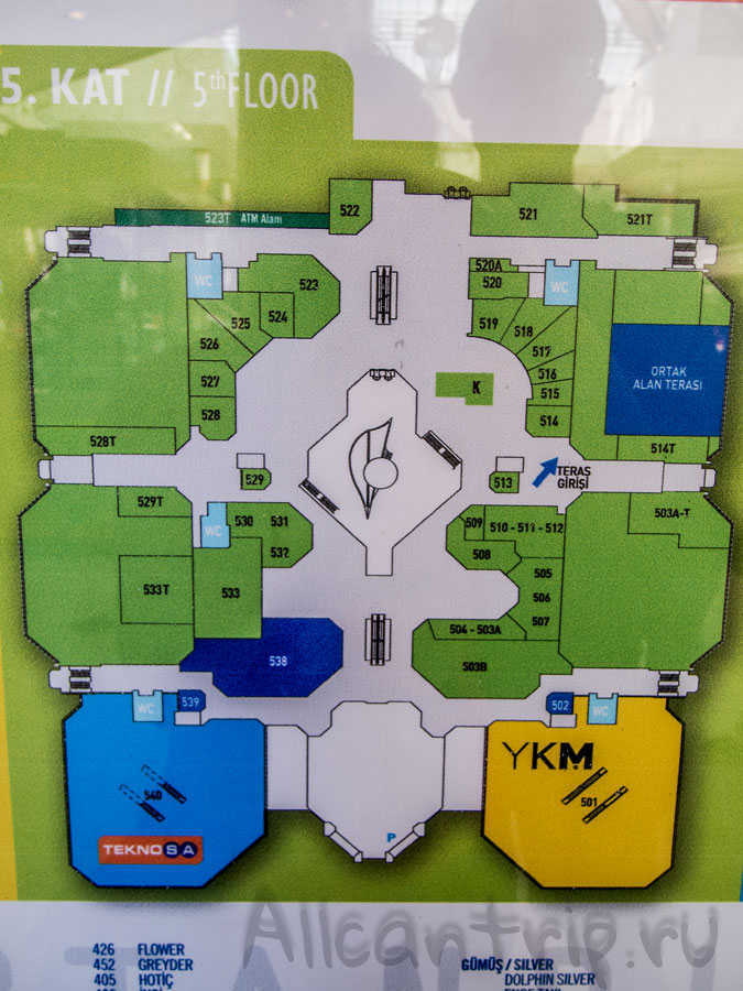 схема ТЦ Джевахир в Стамбуле