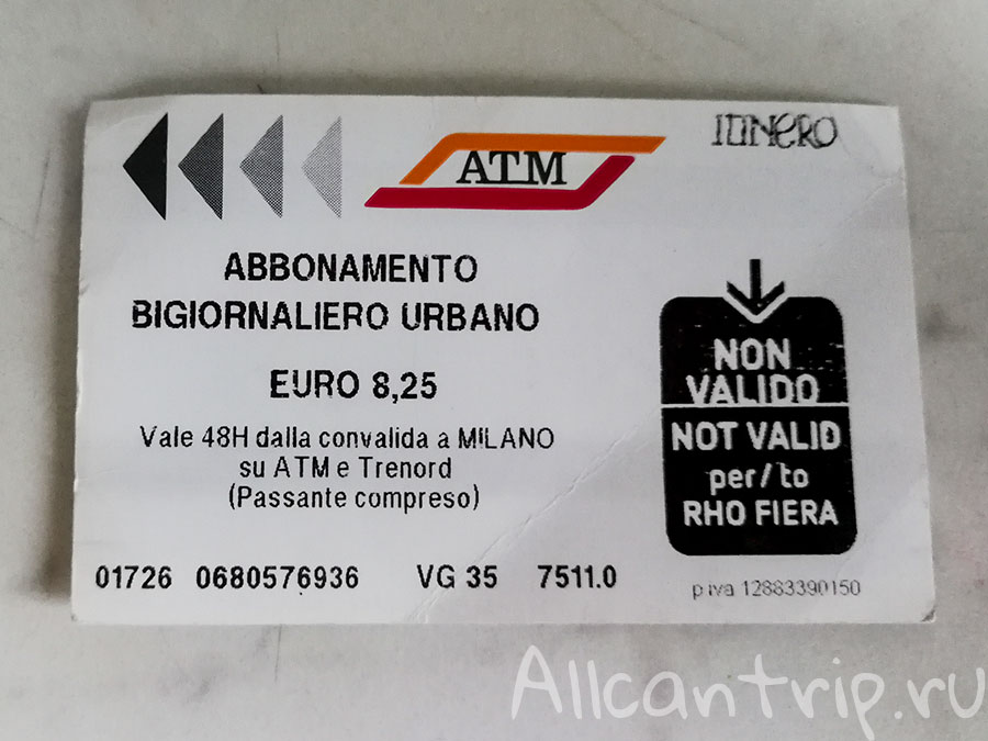 миланская туристическая карта