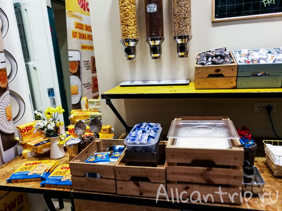 еда в хостеле в милане